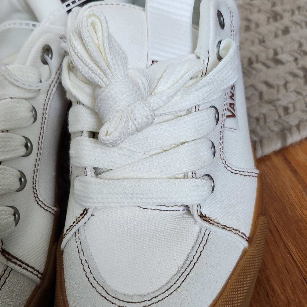 Vans White Denim Tie Up Sneakers - Picture 11 of 11